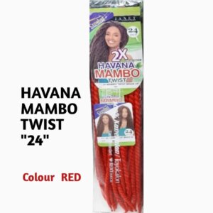 Length:24 Inch Color: RED Style: Havana Mambo Twist. Non-Flammable Heat-resisting Up To 160 Degree Centigrade